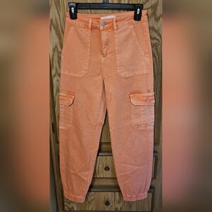 Women's Orange Cargo Jeans